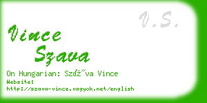 vince szava business card